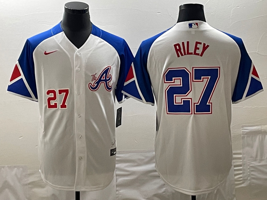 Men/Women/Youth Atlanta Braves Austin Riley #27 baseball Jerseys