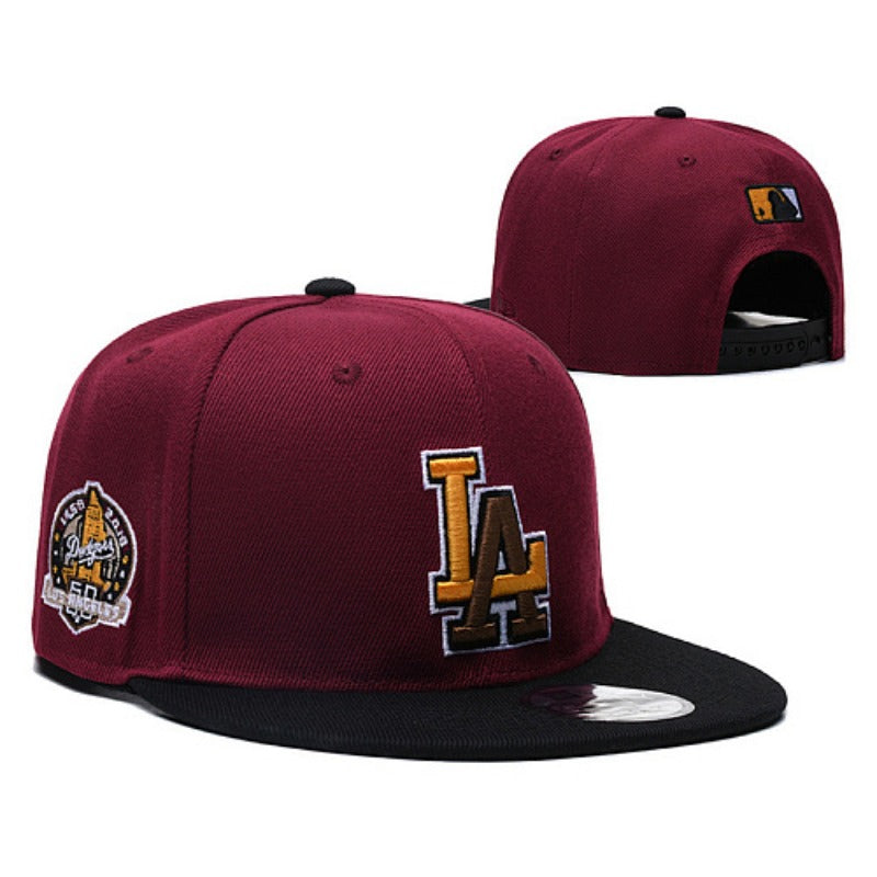 Vintage LA Stitched Baseball Cap - Premium 3D Embroidered Retro Snapback & Fitted (38 Styles)
