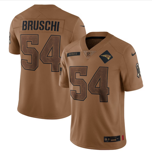 men/women/kids #54 New England Patriots Tedy Bruschi 2023 Salute To Service Jersey