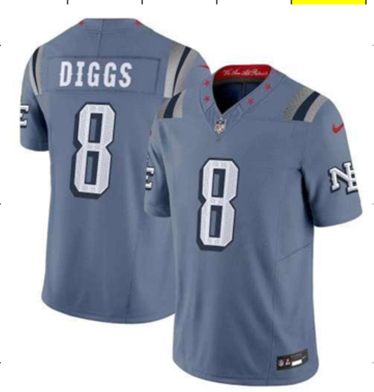 HOT!! Stefon Diggs #8 New England Patriots 2025 Player Name & Number FASTShip