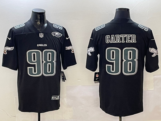 2025 NEW Fashionable black Adult Philadelphia Eagles Jalen Carter NO.98 Football Jerseys