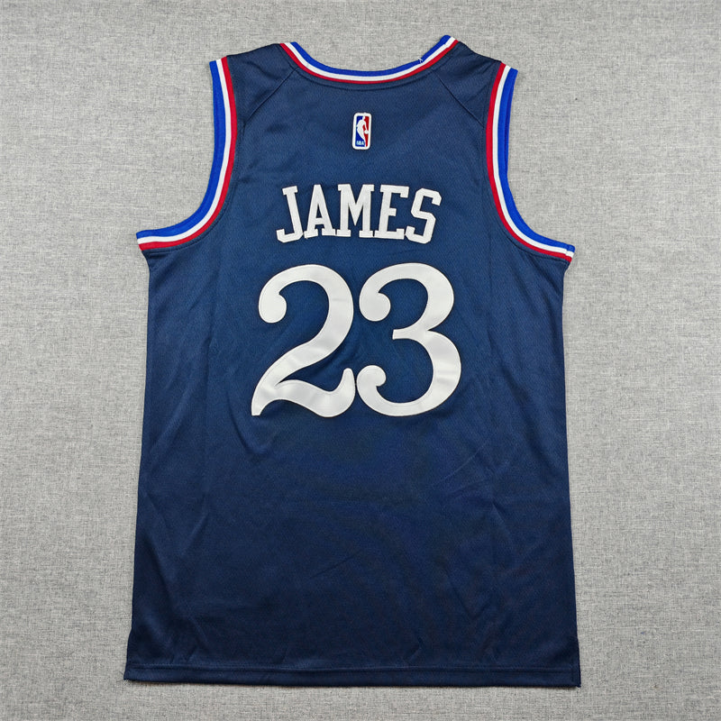 Philadelphia 76ers James #23 basketball jerseys city version dark blue