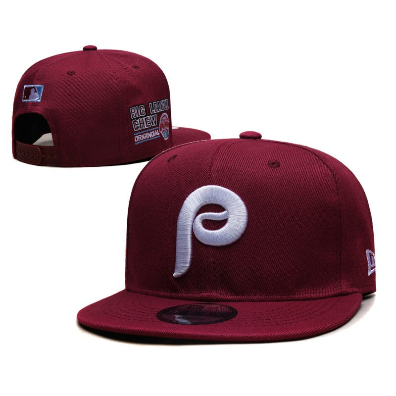 Philadelphia City Baseball Flat Brim Snapback Caps, Adjustable Unisex Game Day Headwear Red Blue White Multi Color Matching Styles