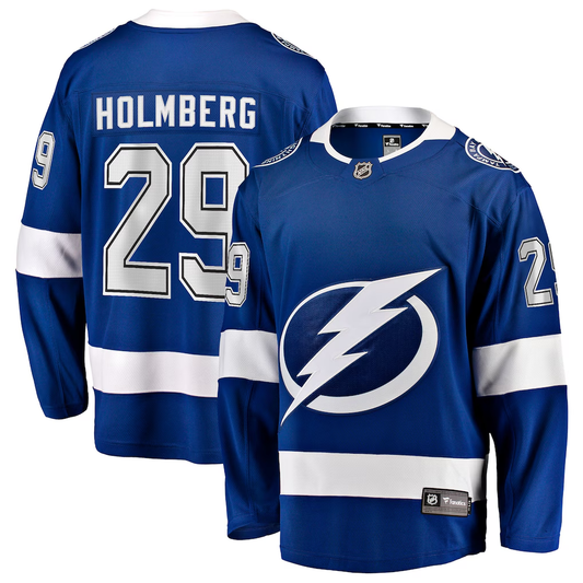 Men's Tampa Bay Lightning Pontus Holmberg #29 Fanatics Blue Home Breakaway Jersey