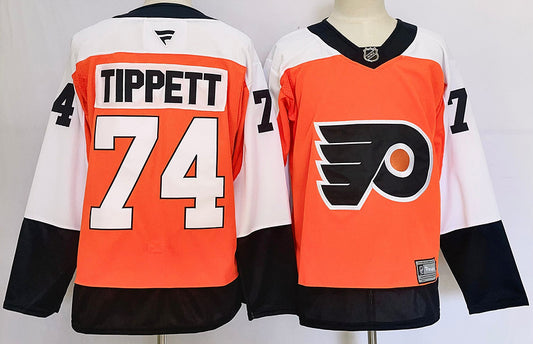Men's Philadelphia Flyers Owen Tippett #74 Orange Jersey