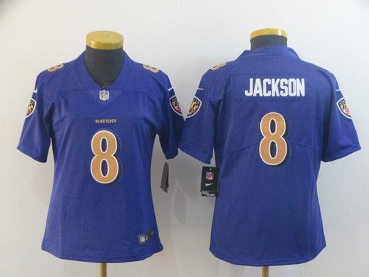 Women's Baltimore Ravens Lamar Jackson NO.8 Football Jerseys
