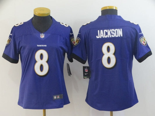 Women's Baltimore Ravens Lamar Jackson NO.8 Football Jerseys