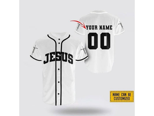 Custom Names and Numbers Jesus Baseball Jerseys Shirts - Average Gifts for God's Lovers