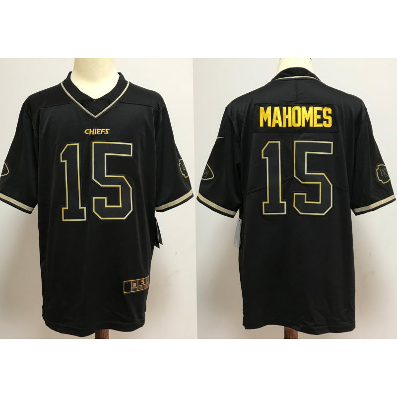 men/women/kids KC.Chiefs Mahomes NO.15 Black Football Jersey