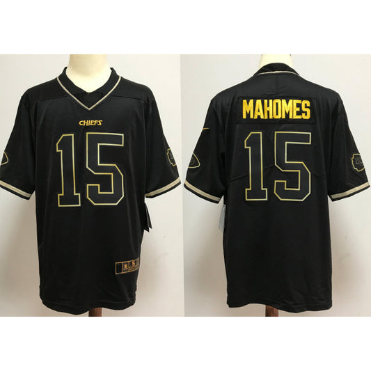 men/women/kids KC.Chiefs Mahomes NO.15 Black Football Jersey