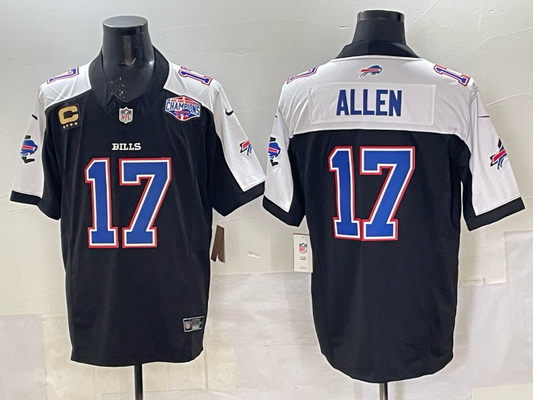 Men's #17 Josh Allen Bills 2025 Rivalry Series Stitched Jersey