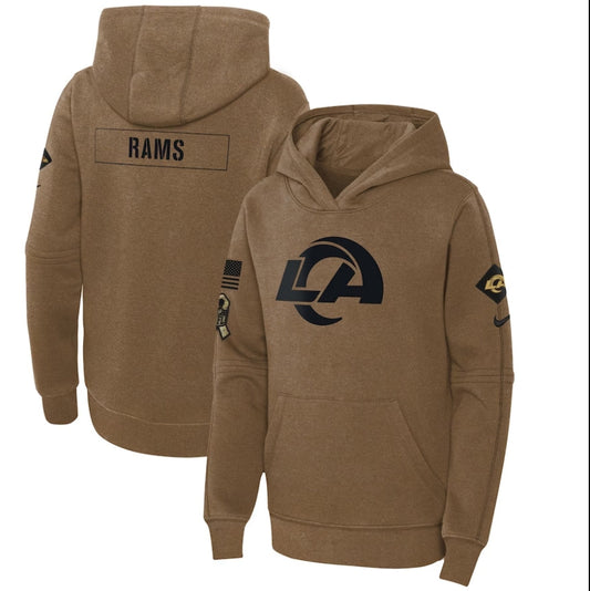 men/women/kids Los Angeles Rams 2023 Salute to Service Club Fleece Pullover Hoodies