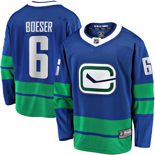 Men's Vancouver Canucks Brock Boeser #6 Fanatics Blue Breakaway Jersey