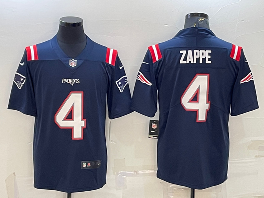 Adult New England Patriots Bailey Zappe NO.4 Football Jerseys