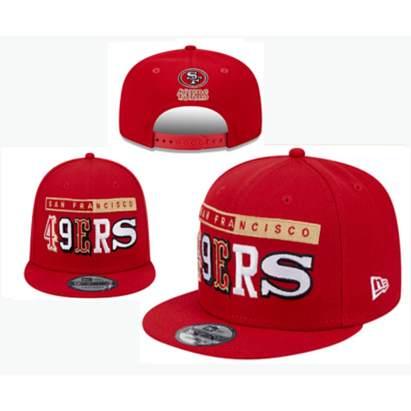San Francisco 49 Retro Stitched Snapback Hat - Vintage SF Red Gold Adjustable Football Cap Collection