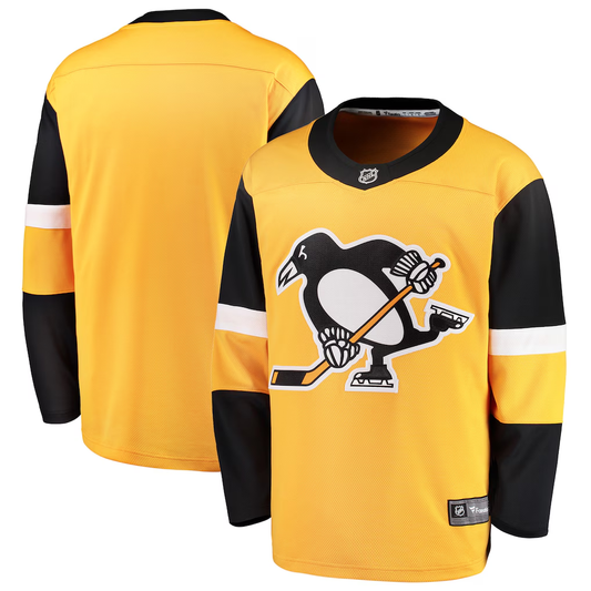 Men's Pittsburgh Penguins Fanatics Gold Alternate Breakaway Blank Jersey
