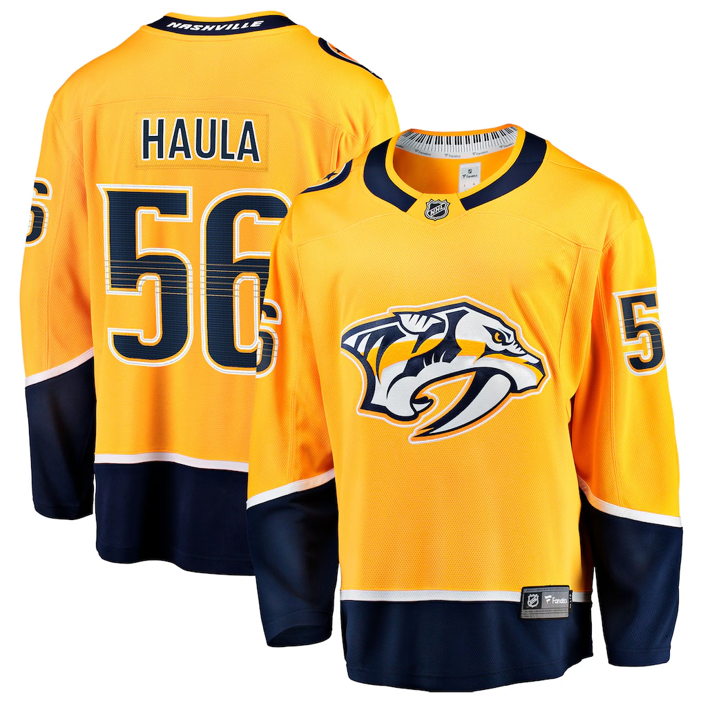 Men's Nashville Predators Erik Haula #56 Fanatics Gold Home Breakaway Jersey