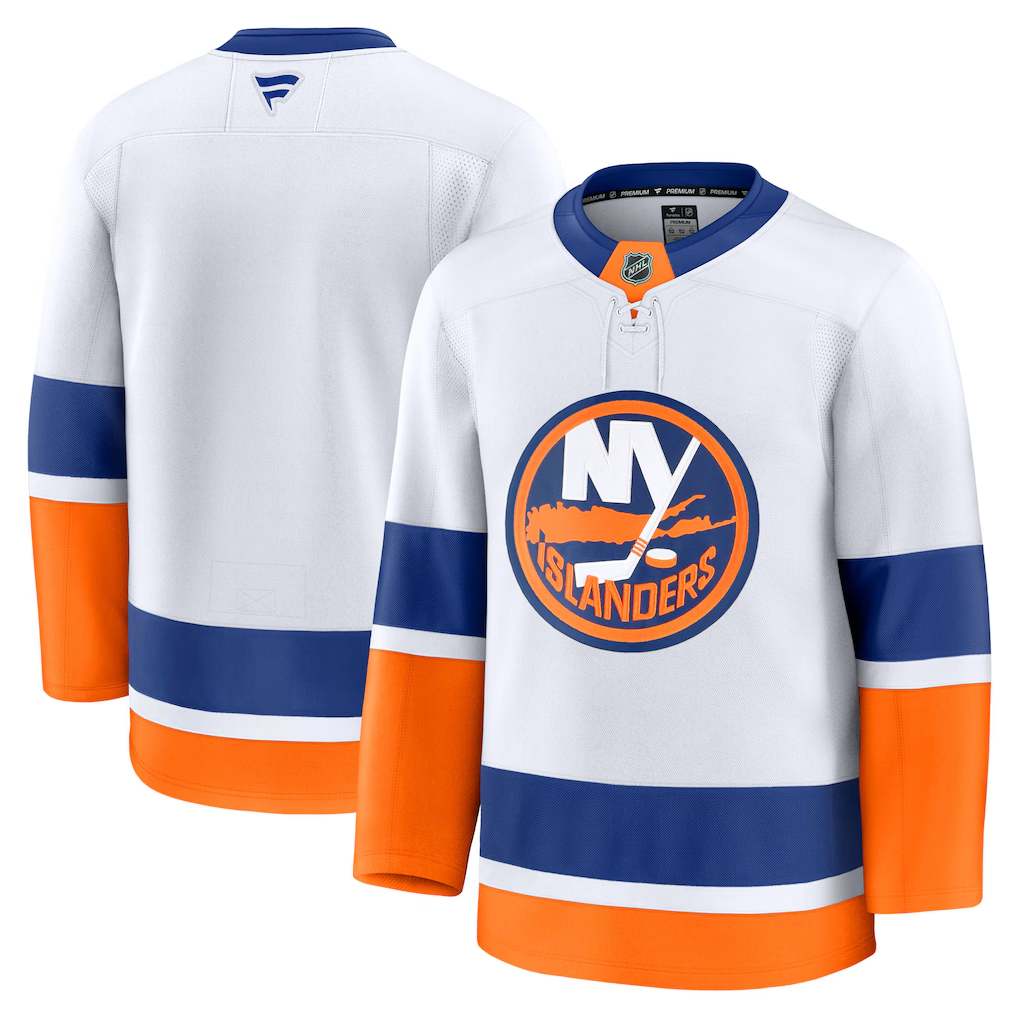 Men's New York Islanders Fanatics White Away Premium Blank Jersey