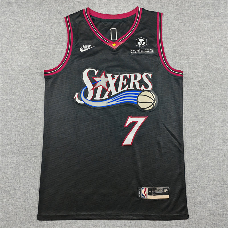 Philadelphia 76ers Jaylen Brown #7 swingman basketball jerseys black