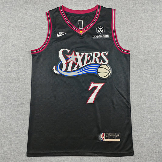Philadelphia 76ers Jaylen Brown #7 swingman basketball jerseys black