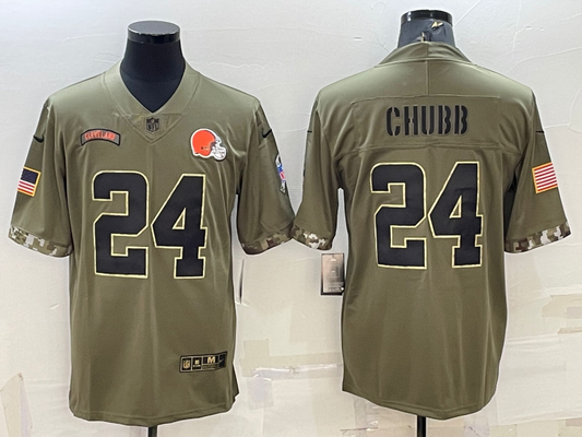 Adult Cleveland Browns Nick Chubb NO.24 Football Jerseys