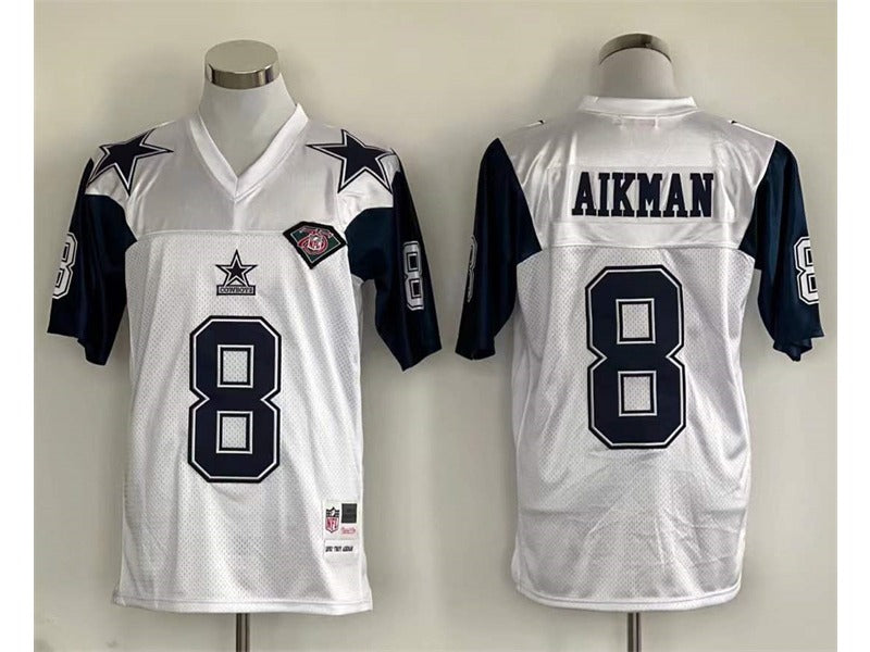 men/women/kids Dallas Cowboys Troy Aikman No.8 white Jersey