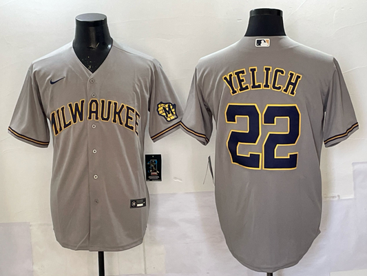 Men/Women/Youth Milwaukee Brewers Christian Yelich #22 baseball Jerseys