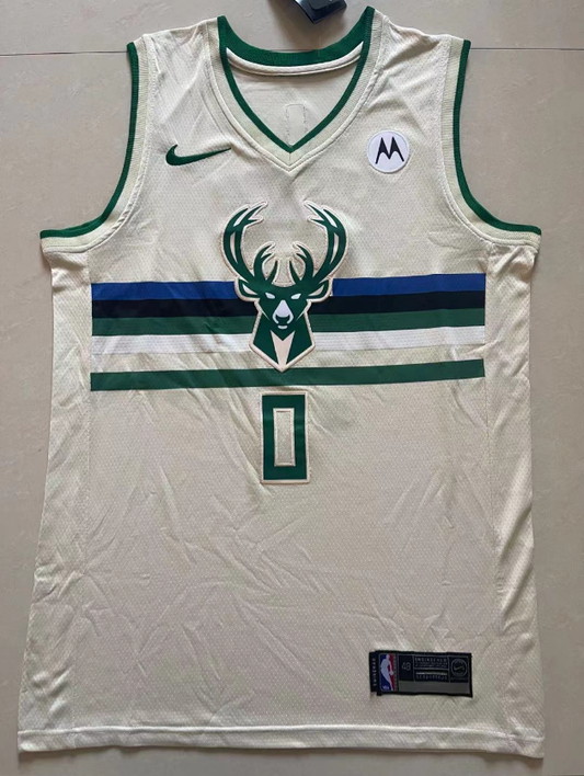 Hot sales Milwaukee Bucks Damian Lillard NO.0 Basketball Jersey city version