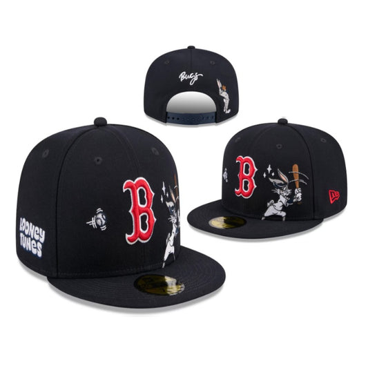 Boston City Baseball B Symbol Flat Snapback & Dad Caps, Unisex Adjustable Game Day Headwear Red Navy White Multi Color Hats