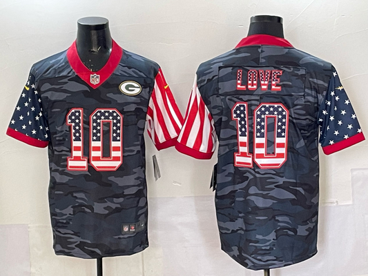 2025 new men/women/kids Green Bay Packers Jordan Love NO.10 Football Jerseys