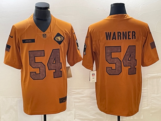 Adult San Francisco 49ers Fred Warner NO.54 Football Jerseys