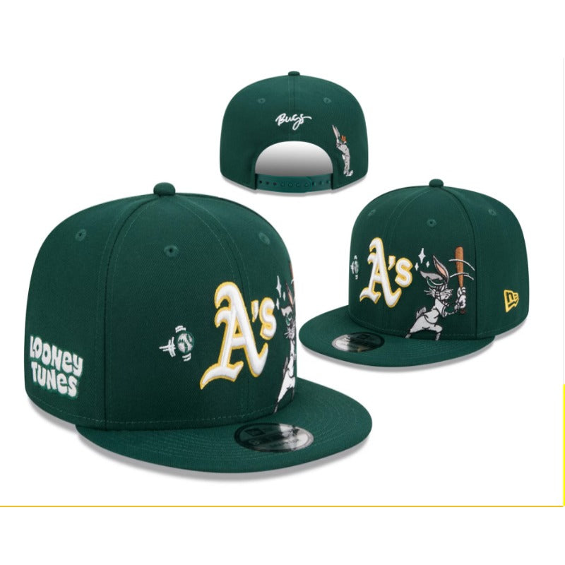6 Styles Oakland A’s Logo Flat Brim Adjustable Sports Fan Baseball Snapback Hats Unisex