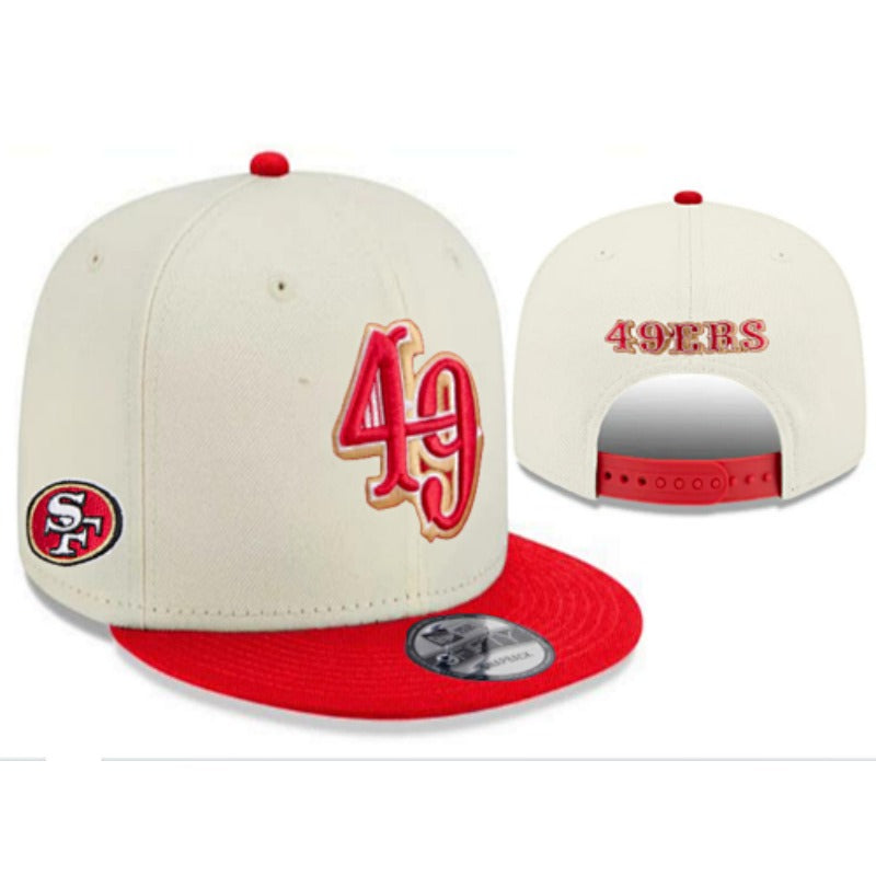 San Francisco 49 Retro Stitched Snapback Hat - Vintage SF Red Gold Adjustable Football Cap Collection