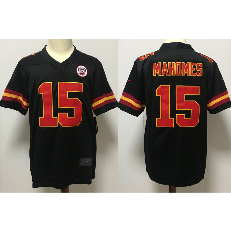 men/women/kids KC.Chiefs Mahomes NO.15 Black Football Jersey