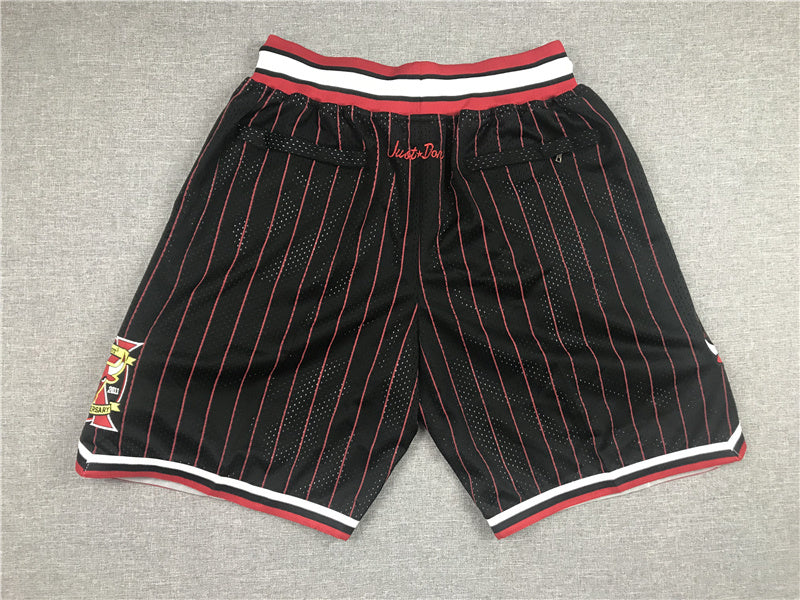 new 10th anniversary black and red stripes Chicago bulls Basketball Shorts mens size s-2xl