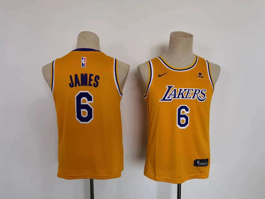Kids Los Angeles Lakers James NO.6 Basketball Jersey