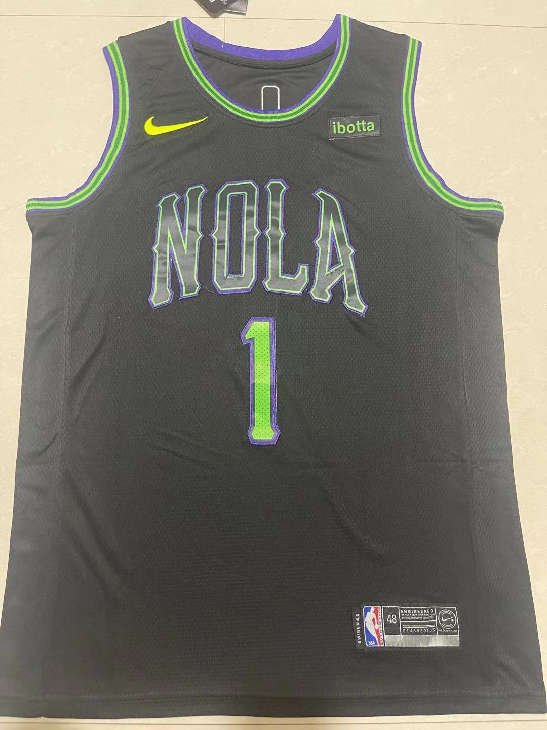 New Orleans Pelicans Zion Williamson #1 Jersey black S-2XL