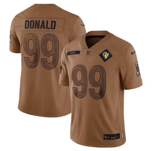 men/women/kids #99 Los Angeles Rams Aaron Donald 2023 Salute To Service Jersey