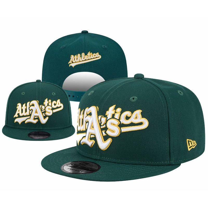 6 Styles Oakland A’s Logo Flat Brim Adjustable Sports Fan Baseball Snapback Hats Unisex