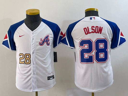 Men/Women/Youth Atlanta Braves Matt Olson #28 baseball Jerseys