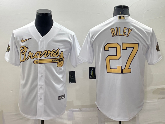Men/Women/Youth Atlanta Braves Austin Riley #27 baseball Jerseys