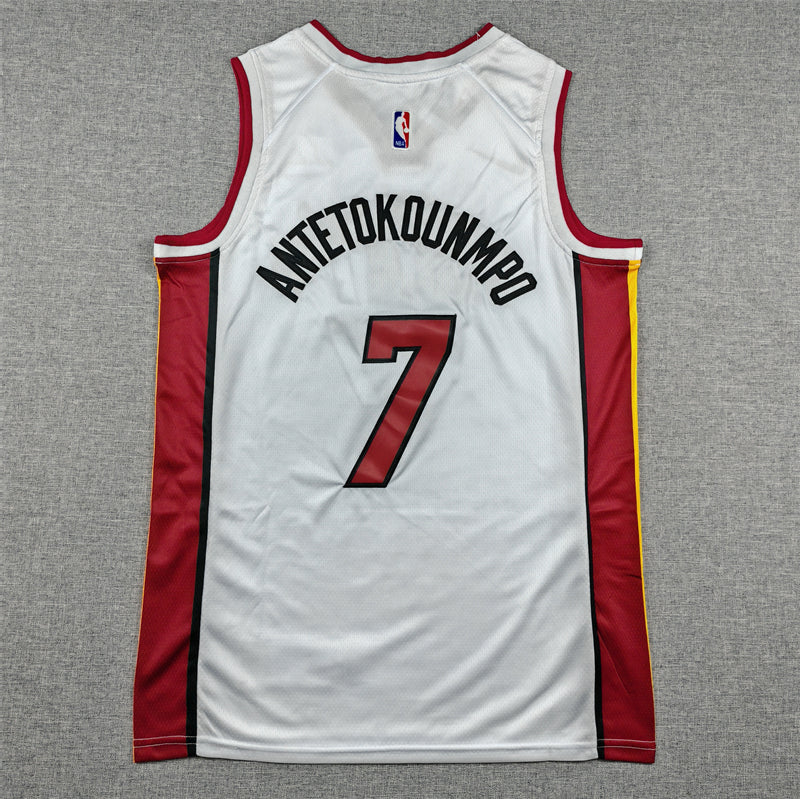 Miami Heat Giannis Antetokounmpo #7 swingman basketball jerseys S-2XL white