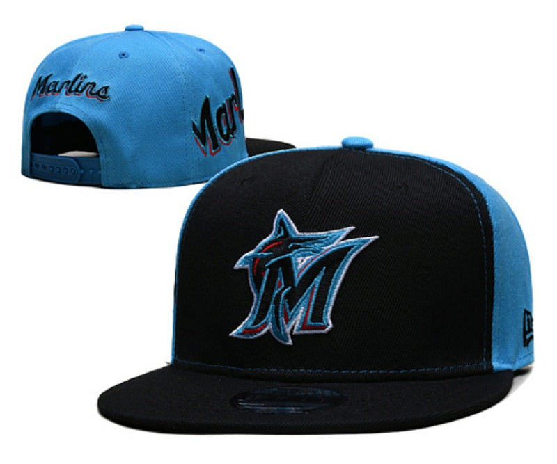 Miami Retro Teal & Black Baseball Cap | Vintage Game Day Snapback Hats