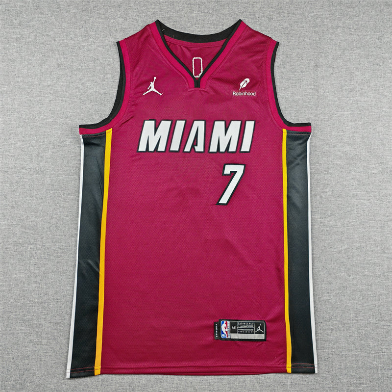 Miami Heat Giannis Antetokounmpo #7 swingman basketball jerseys S-2XL red