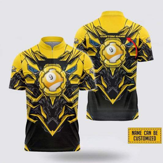 Custom Name and Team Billiards Mechanical Pattern Billiards Jersey Shirt -