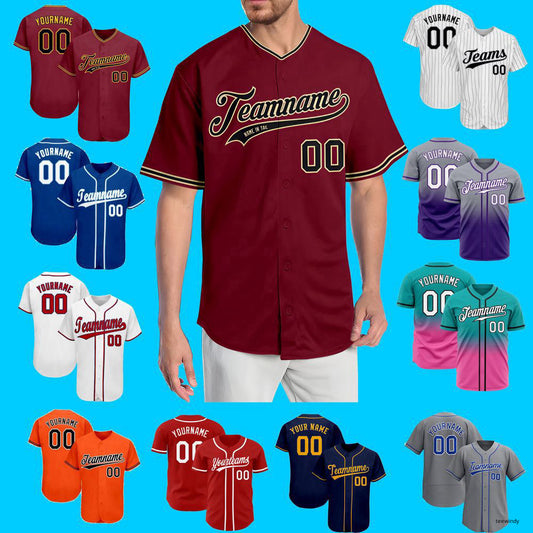 Custom Name Baseball Jerseys Team Name Jerseys Men's Shirts Unisex -