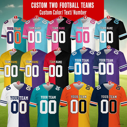 Customized name and number football jersey Personalized football team fans Unisex jersey -