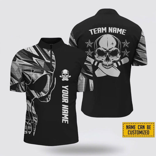 Customized name, bowling skull, bowling jersey, shirt - bowler gift -