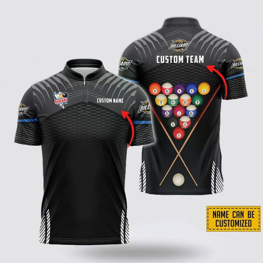Custom name and team billiard pattern billiard jersey shirt -