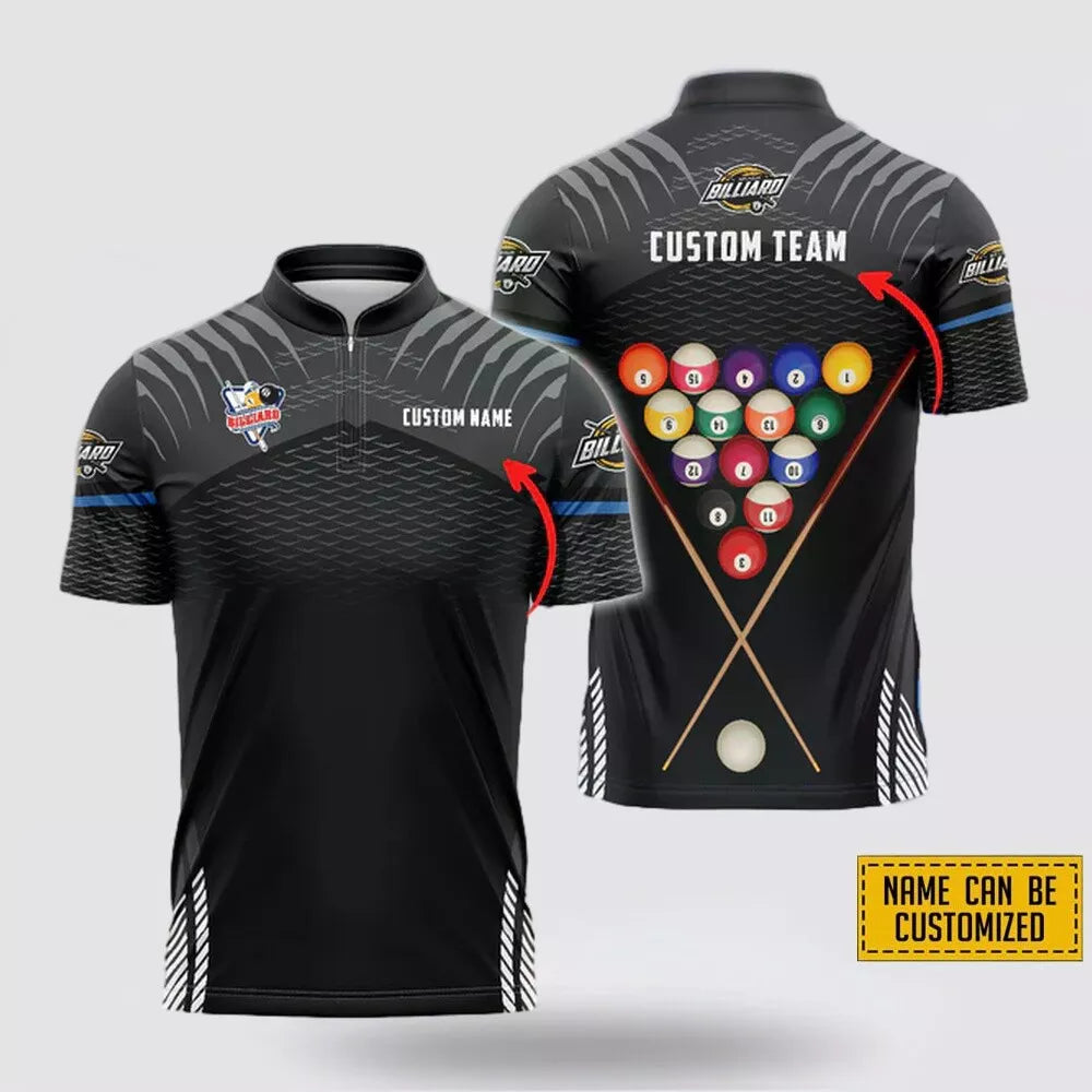 Custom name and team billiard pattern billiard jersey shirt -